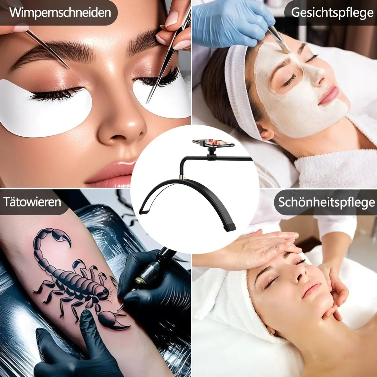 LumiPro Salon-Grade Half-Moon Beauty Light – Pro Makeup & Lash Fill Light