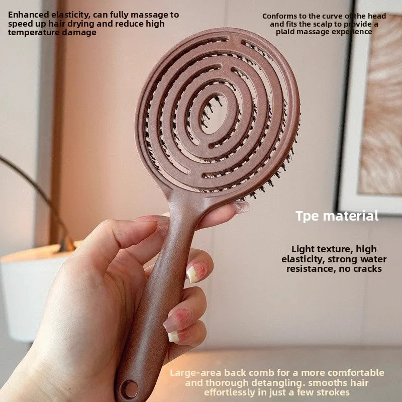 VelvetSmooth Boar Bristle Detangling Brush – Frizz-Free Shine for All Hair Types