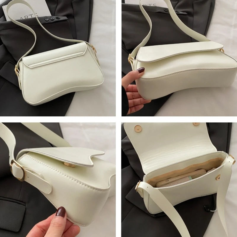 Rosso Vintage Underarm Shoulder Bag – Chic Minimalist Purse for Women