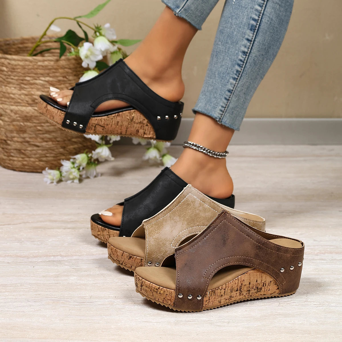CloudStep Platform Wedge Sandals – Comfortable Summer Sandals for Women