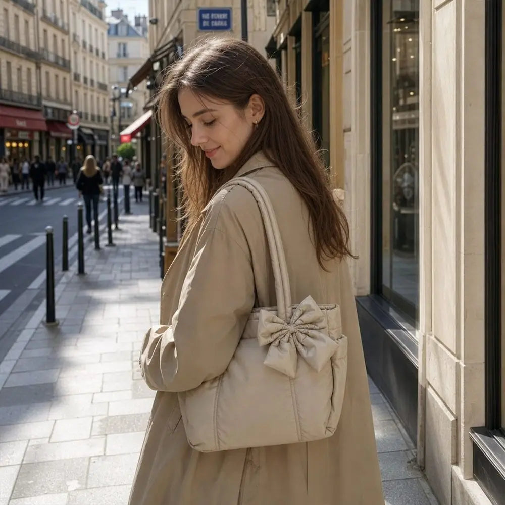 Chic Bow Tote Bag – Large Capacity Everyday Handbag for Women