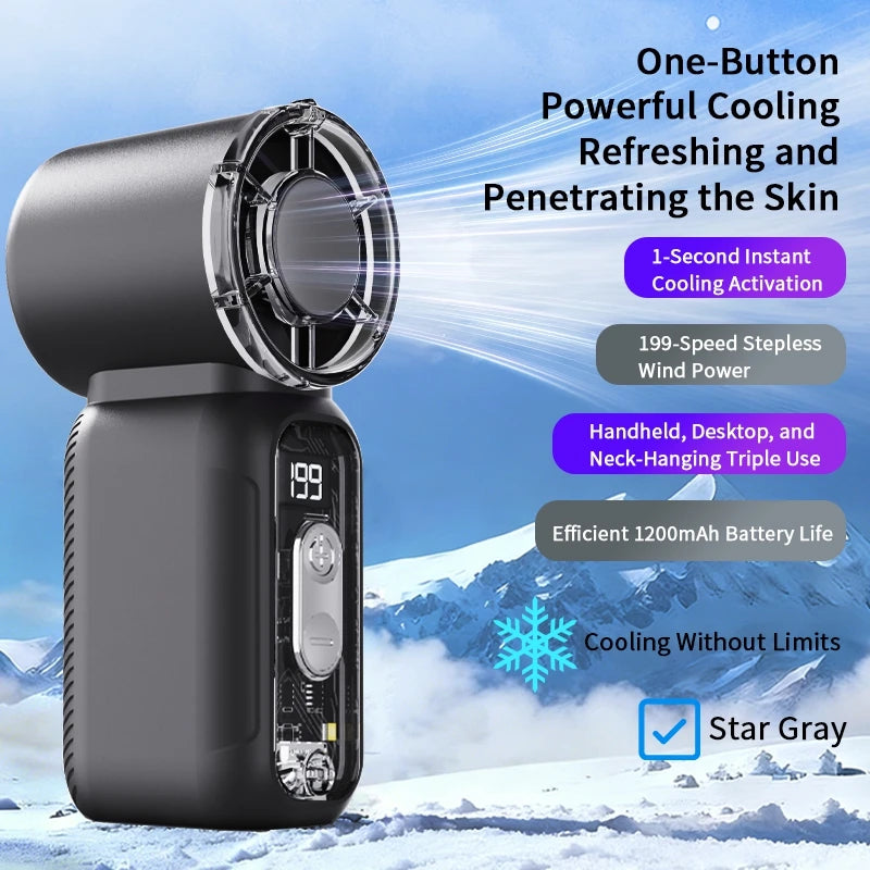 TurboJet Mini Handheld Fan – Rechargeable Portable Cooling Fan
