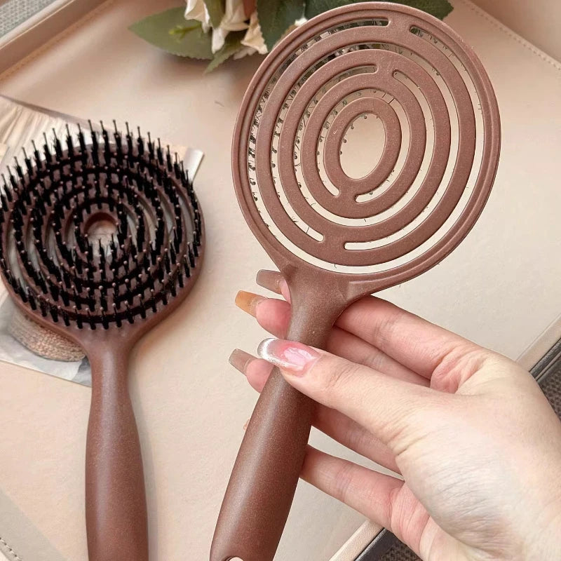 VelvetSmooth Boar Bristle Detangling Brush – Frizz-Free Shine for All Hair Types