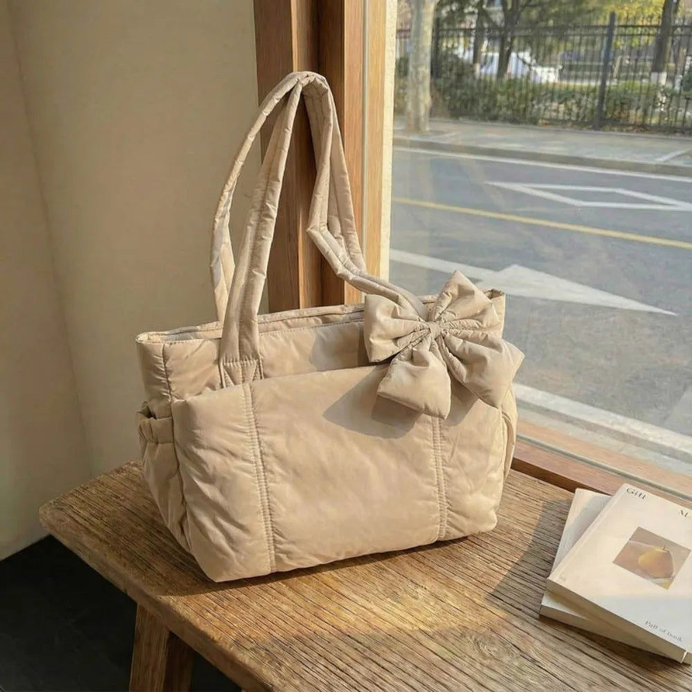 Chic Bow Tote Bag – Large Capacity Everyday Handbag for Women