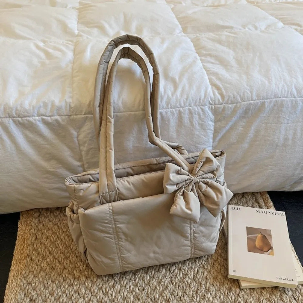 Chic Bow Tote Bag – Large Capacity Everyday Handbag for Women